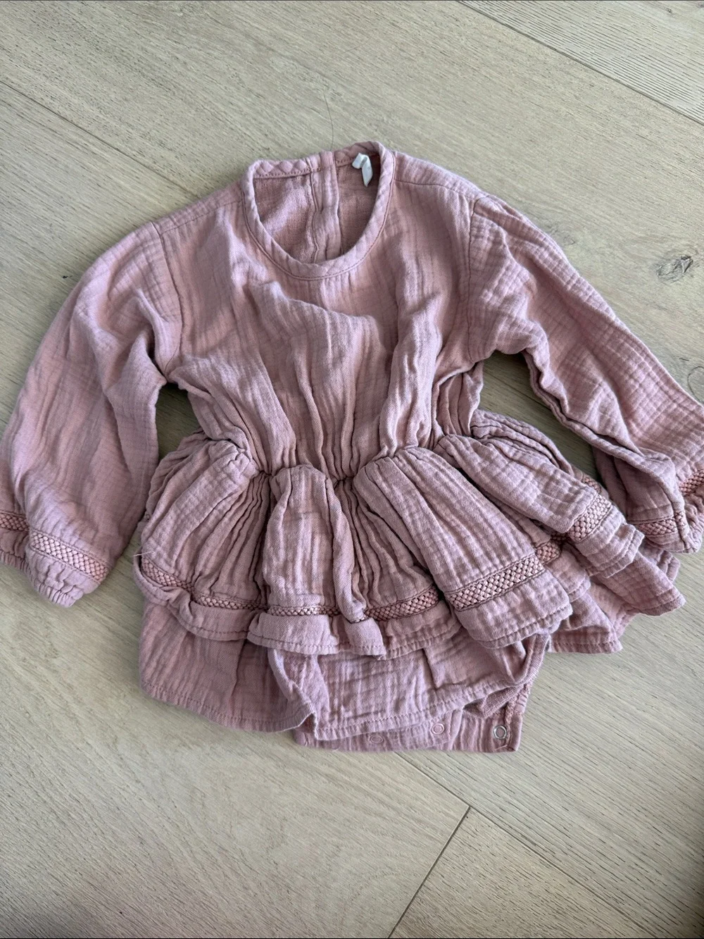 Quincy Mae Dusty Pink Ruffled Cotton Baby Dress - Picture 1 of 2